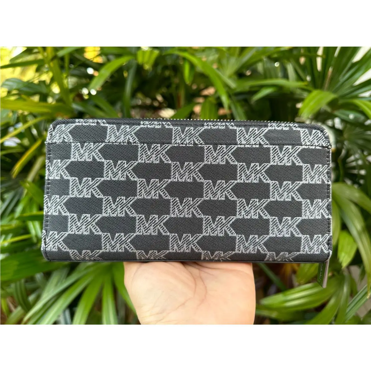 Michael Kors Cooper Tech Zip Around Wallet Jacquard MK Black Multi