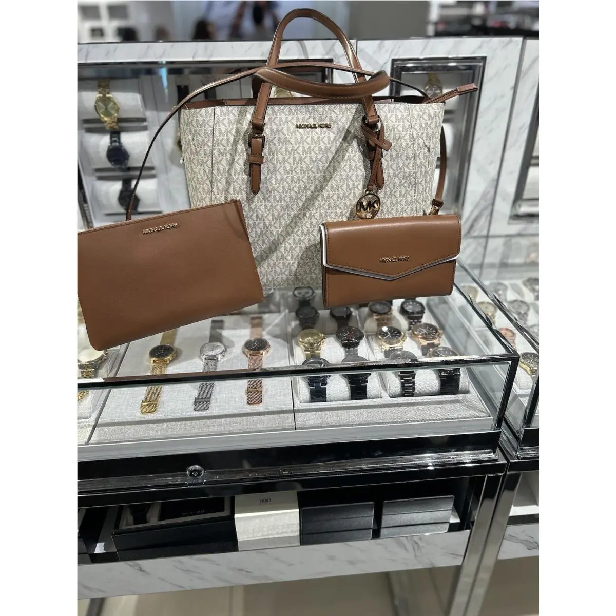 Charlotte Large 3 IN 1 Tote Shoulder Bag Handbag Purse Clutch MK by Michael Kors