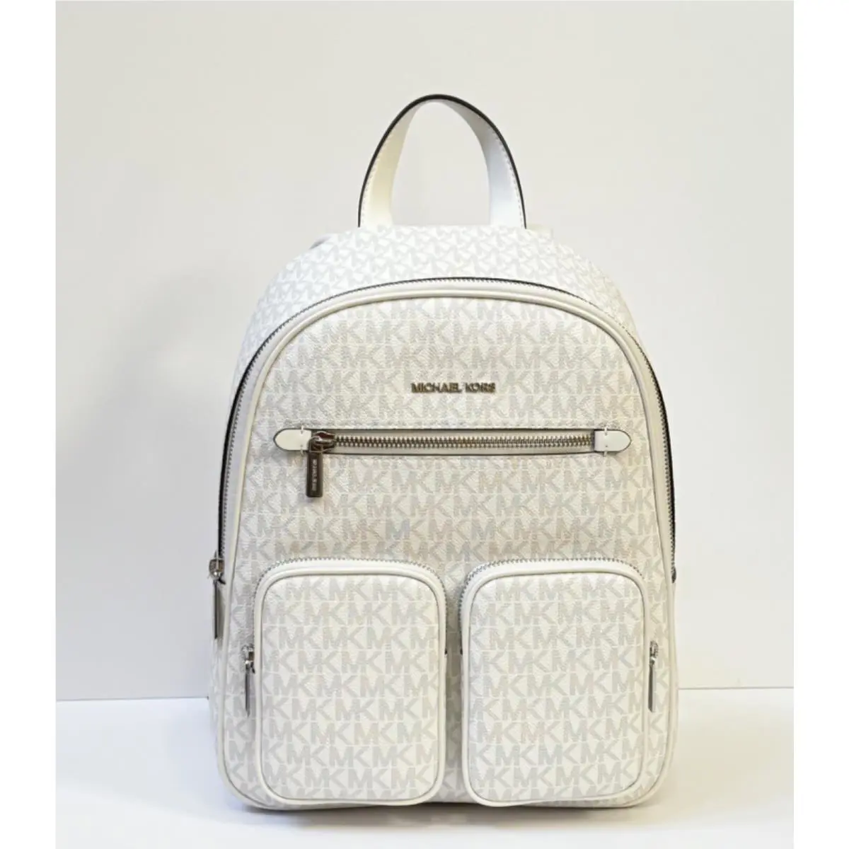 Michael Kors Jet Set Item Medium Pocket Backpack MK Optic White