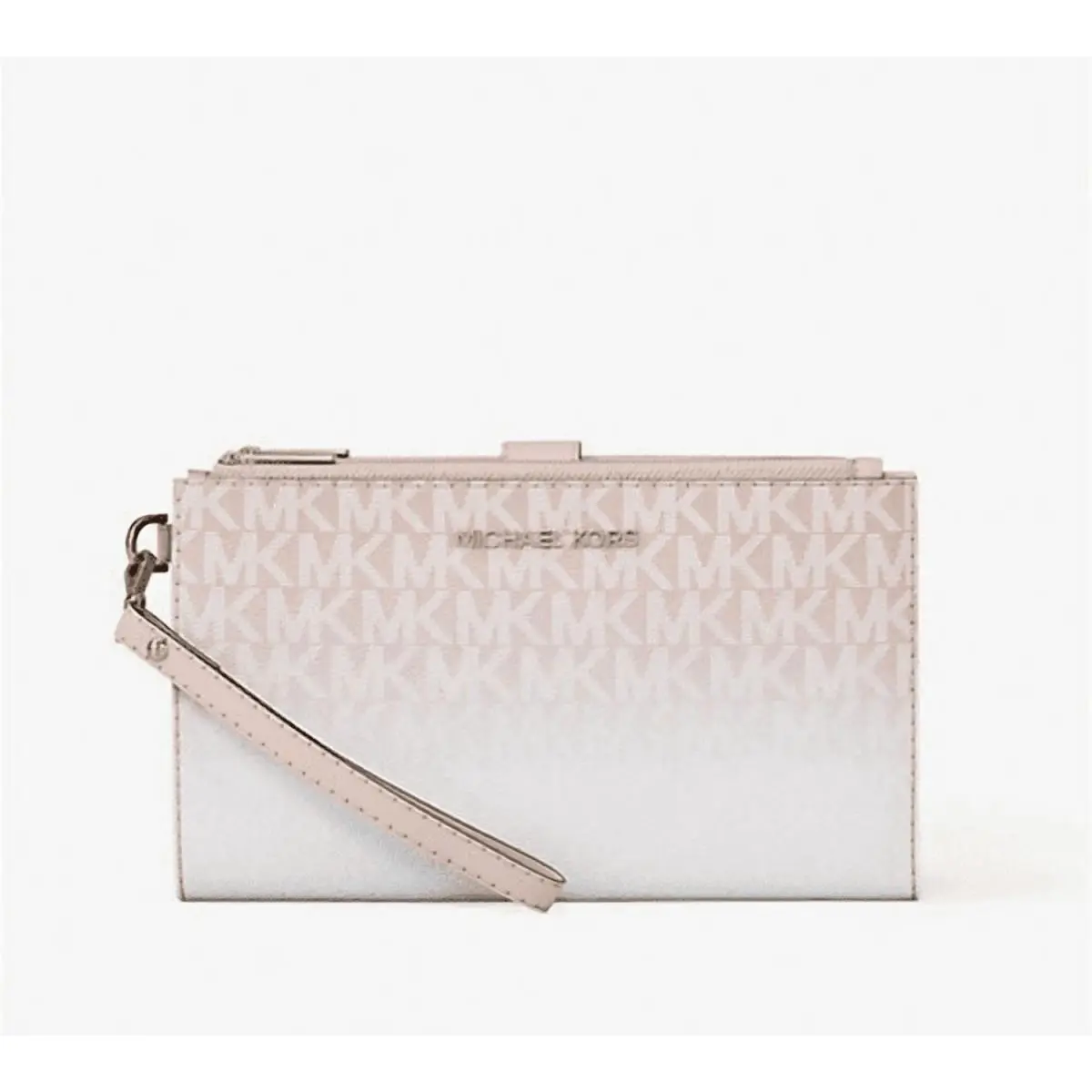 Michael Kors 35S5GTVW3V Jet Set Travel Double Zip Phone Wristlet Wallet Powder