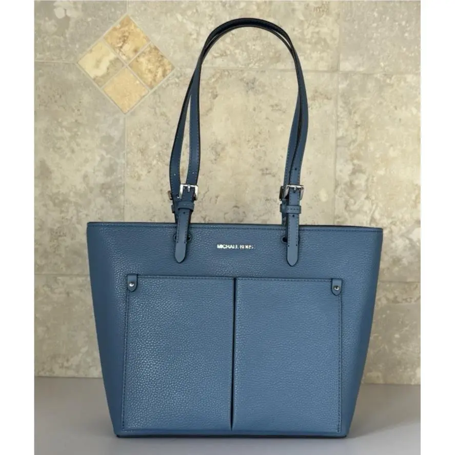 Jet Set Travel MD Double Pocket Tote Shoulder Bag Cornflower Blue by Michael Kors