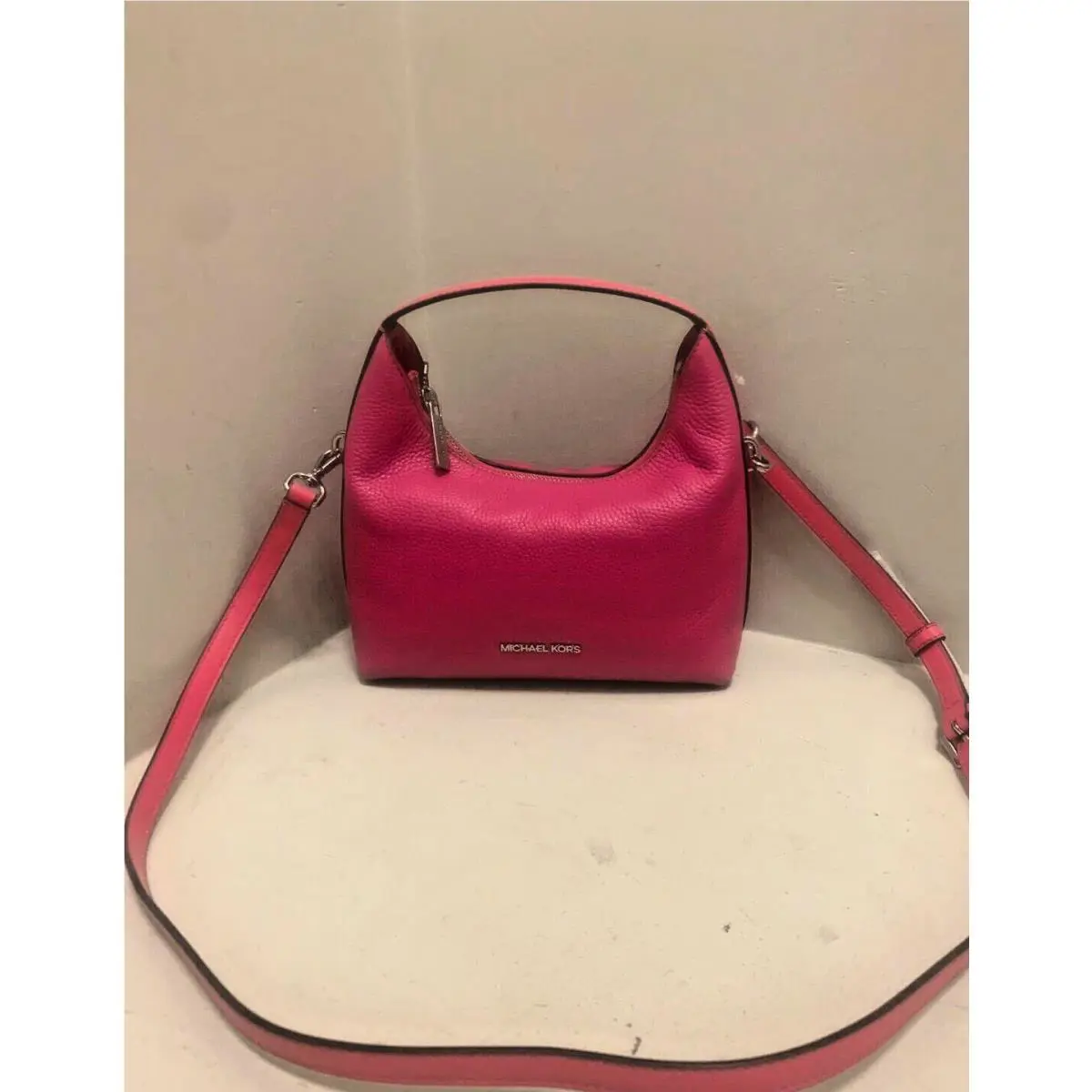 Michael Kors Ember Pink Small Lady Leather Messenger Shoulder Handbag Purse Bag