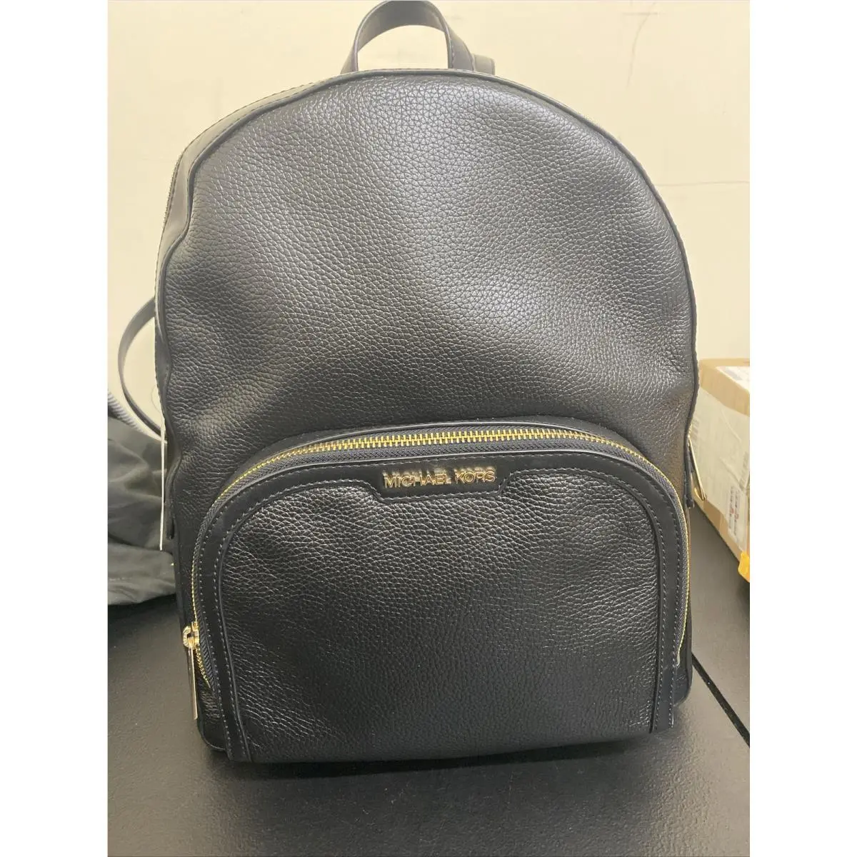 Michael Kors Jaycee Large 2 Zip Pocket Backpack Leather Black