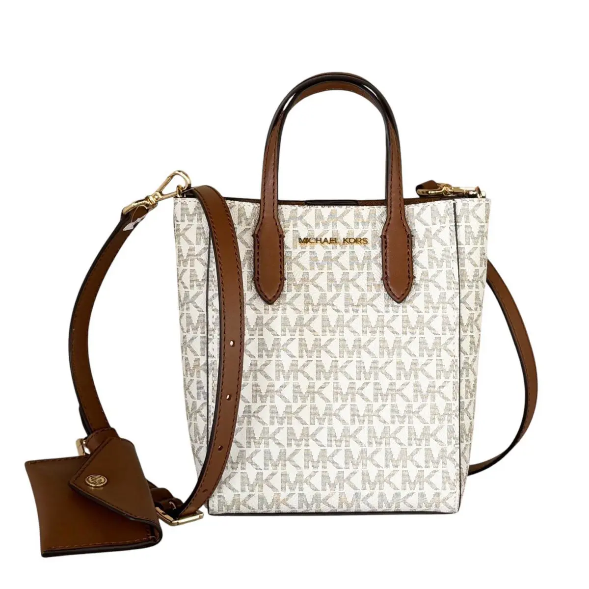 Michael Kors Vincent XS Satchel Shoulder Crossbody Bag + Card Case MK Vanilla