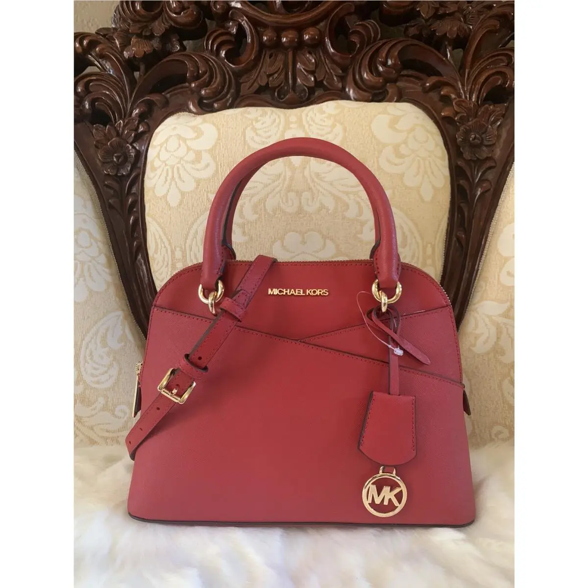 Michael Kors Jet Set Medium Dome Satchel Flame