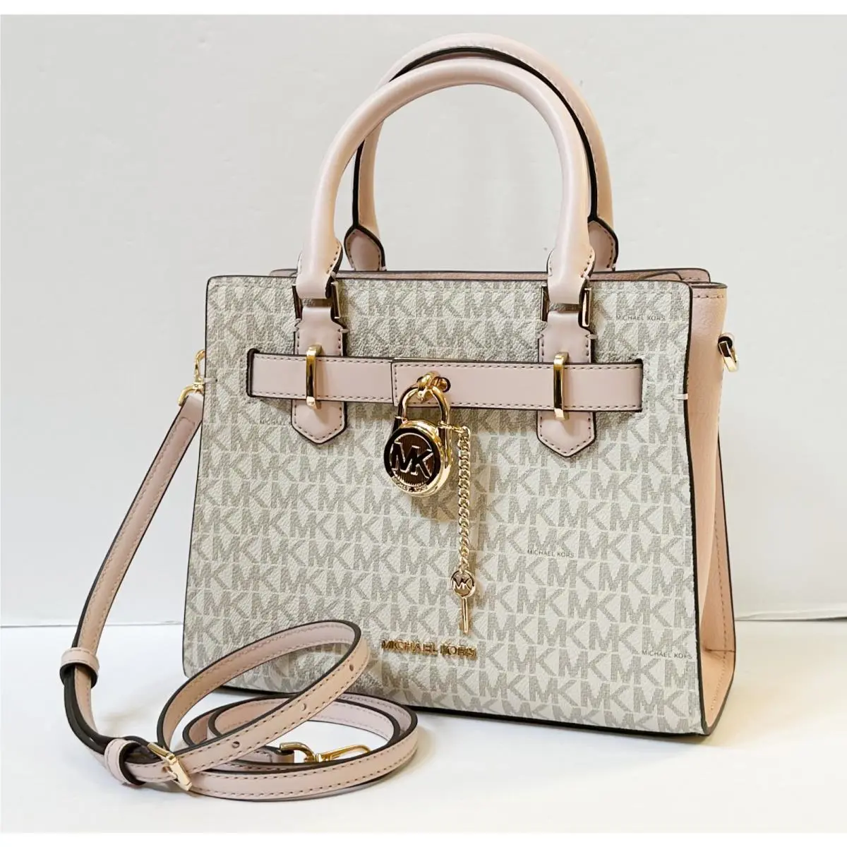 Michael Kors Hamilton Small Satchel Shoulder Crossbody Bag MK Admiral Navy