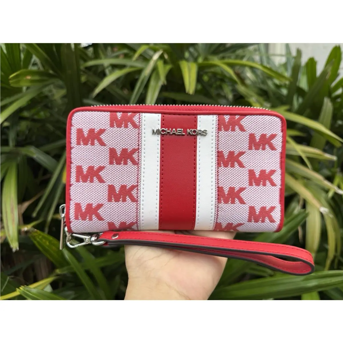 Michael Kors Jet Set Travel Multifunction LG Phone Case Wallet MK Bright Red