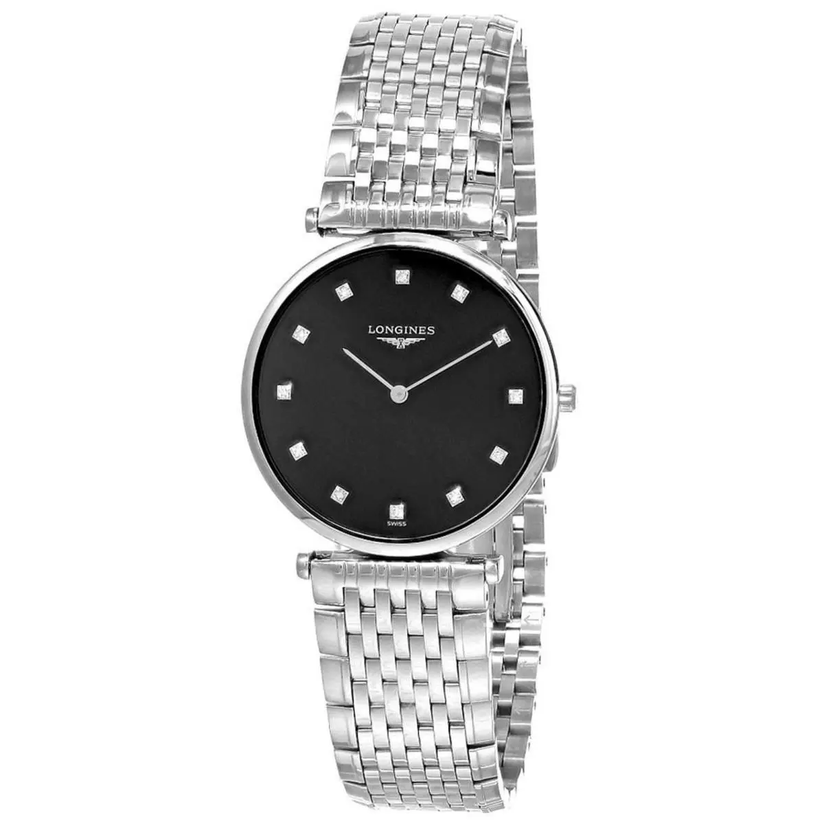 La Grande Classique 33MM 12 Diamond Black Dial Watch L4709455C by Longines