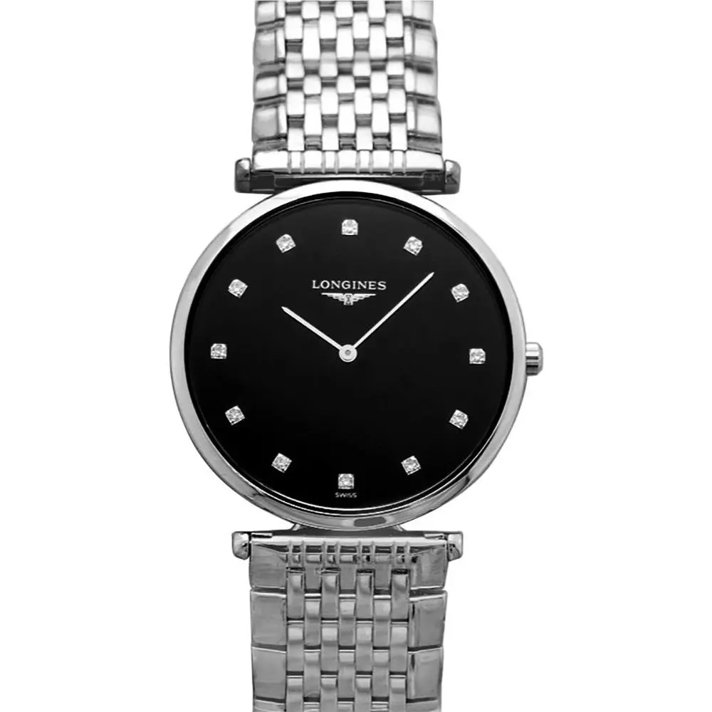 La Grande Classique Steel Black Dial Diamond Womens Watch L4.709.4.55.6 by Longines