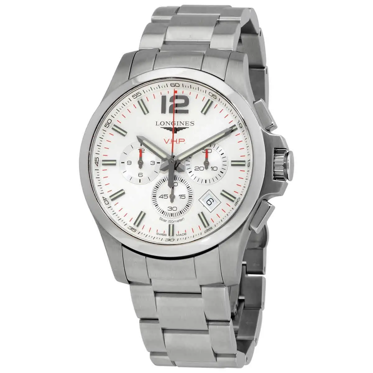 Longines Conquest V.h.p. Chronograph Quartz Silver Dial Mens Watch L3.727.4.76.6