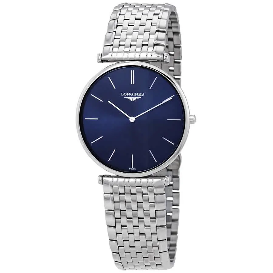 Longines La Grande Classique Sunray Blue Dial Men`s Watch L4.766.4.95.6 - Dial: Sunray Blue, Band: Silver-tone, Bezel: Silver-tone