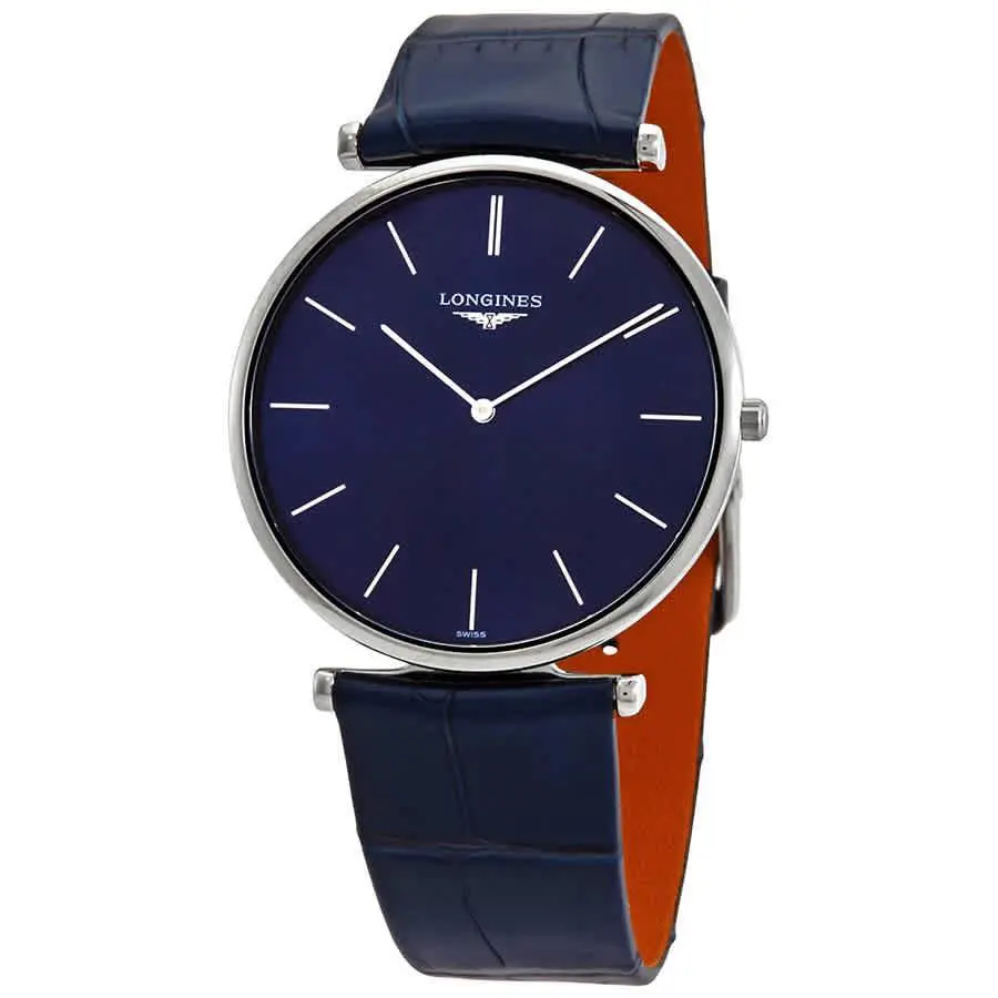Blue Sunray Dial Blue Leather Men`s Watch L4.766.4.95.2 by Longines