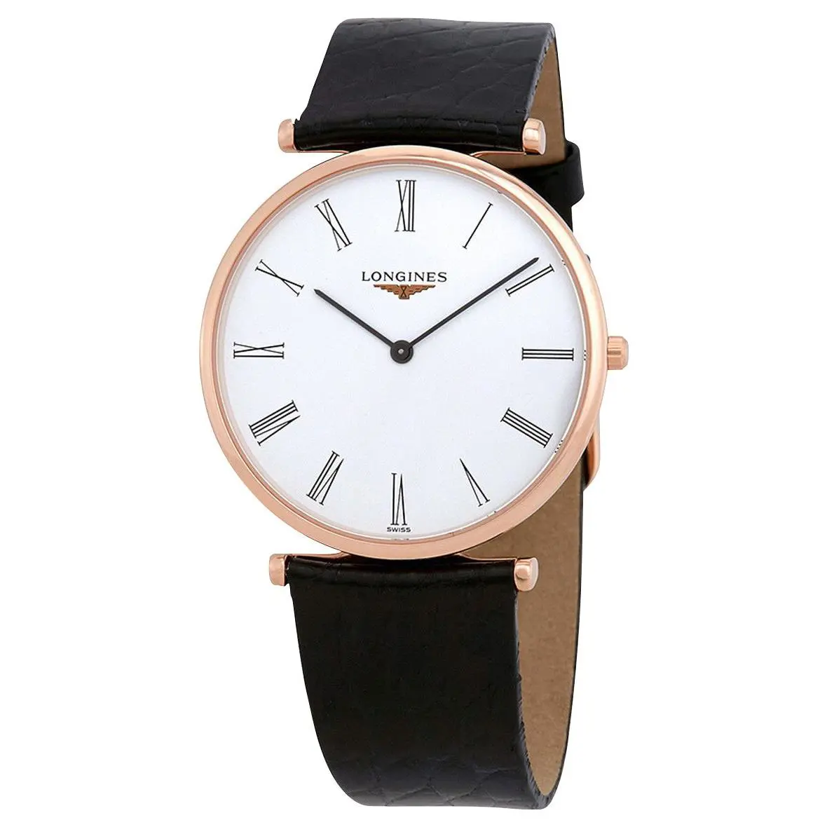 Longines La Grande Classique Gold Pvd Black Leather Unisex Watch L4.755.1.91.2