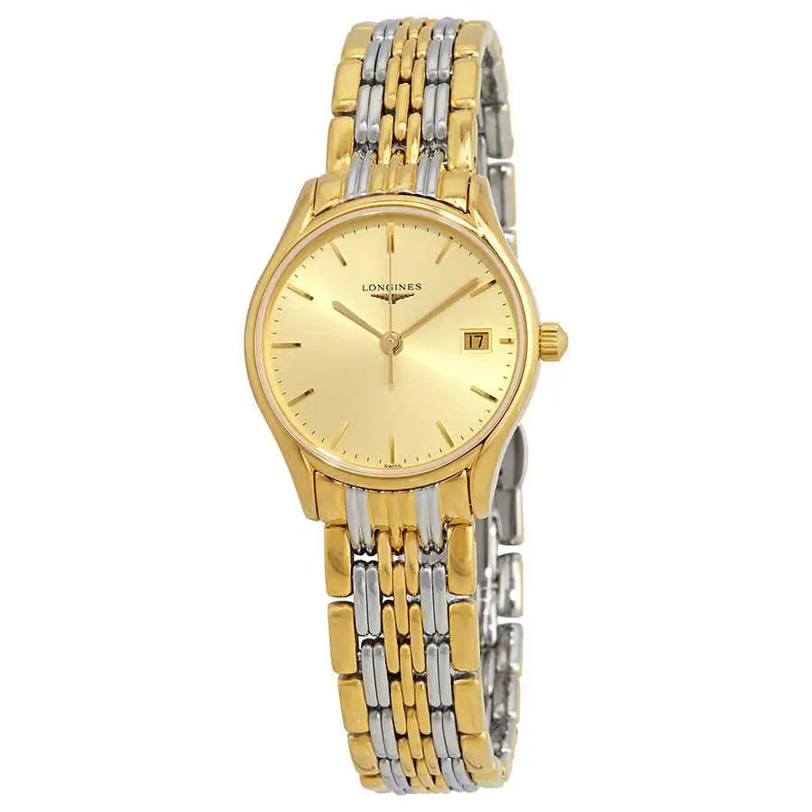 Longines Lyre Champagne Dial Ladies Watch L4.259.2.32.7 - Dial: Champagne, Band: Gold, Silver, Bezel: Gold