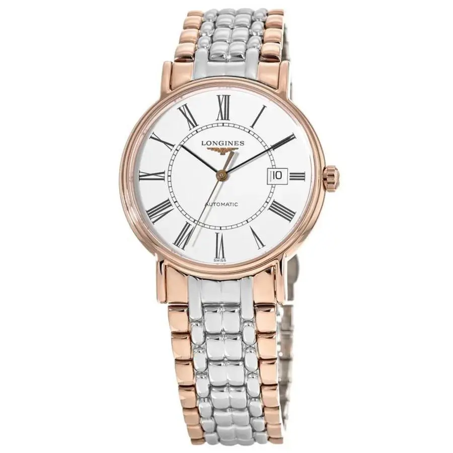 Longines Presence Automatic Two Tone White Roman Men`s Watch L4.921.1.11.7