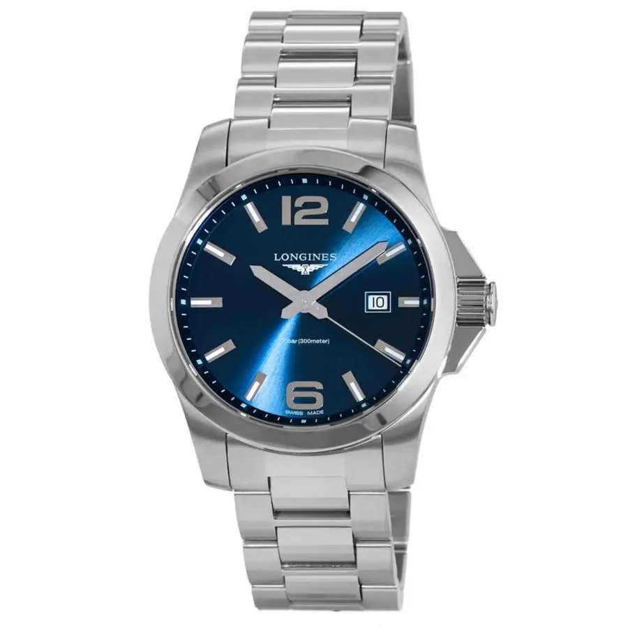 Conquest Quartz Blue Dial Stainless Steel Men`s Watch L3.760.4.96.6 by Longines