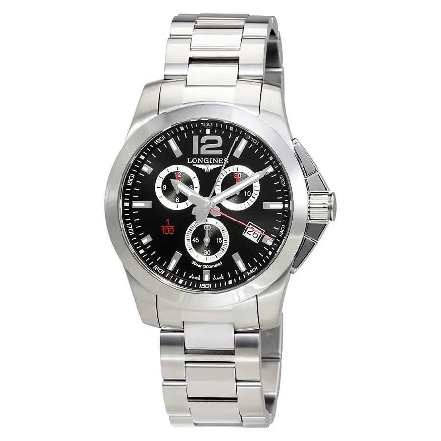 Longines Conquest Chronograph Black Dial Men`s Watch L38004566
