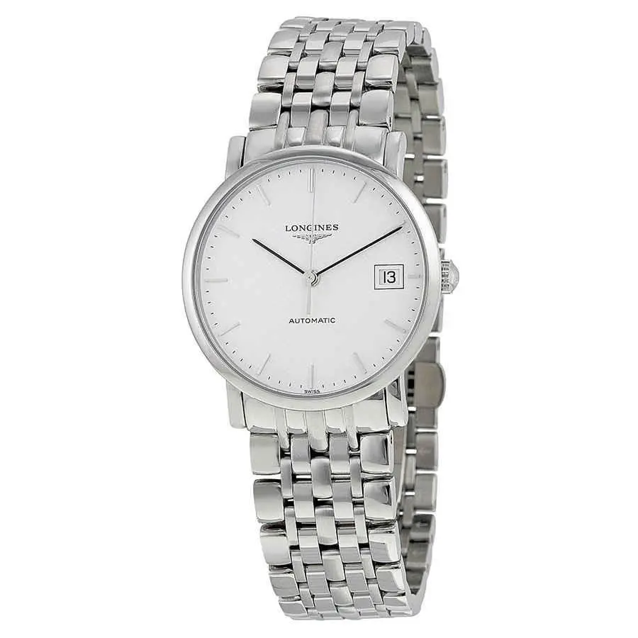 Longines Elegant Automatic White Dial Ladies Watch L48094126 - Dial: White, Band: Silver, Bezel: Silver