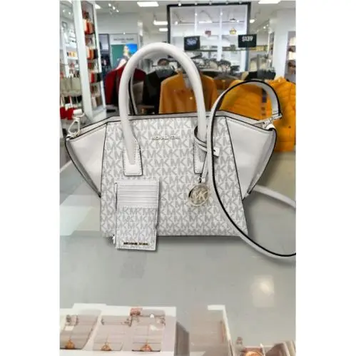 Michael Kors Avril Small Satchel Bag Handbag Purse Shoulder Crossbody + Wallet