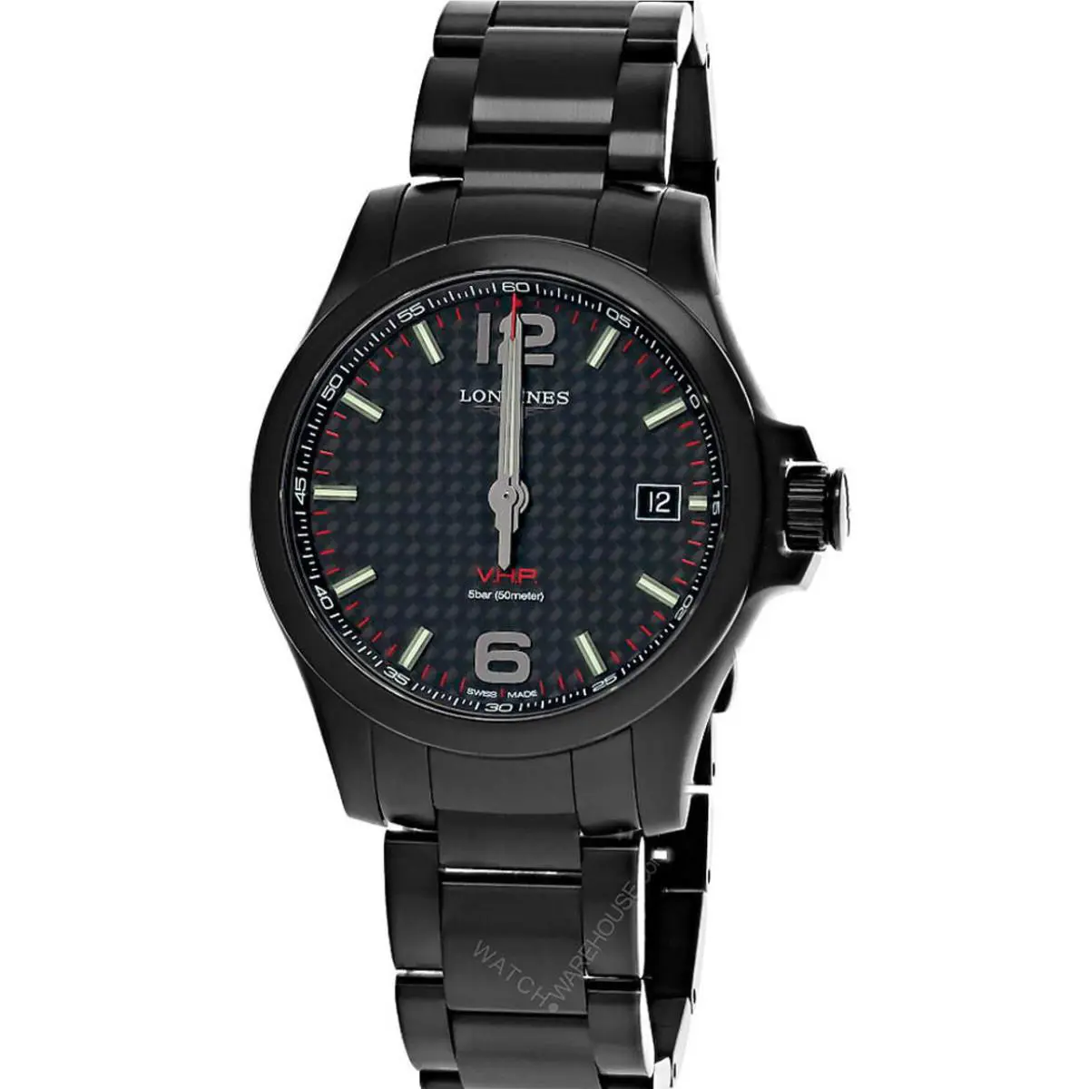 Longines Conquest V.h.p. 41MM SS Black Dial Men`s Watch L3.716.2.66.6