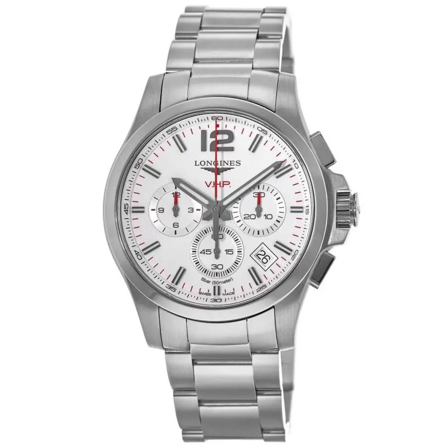Longines Conquest V.h.p. Chronograph Silver Dial Men`s Watch L3.717.4.76.6