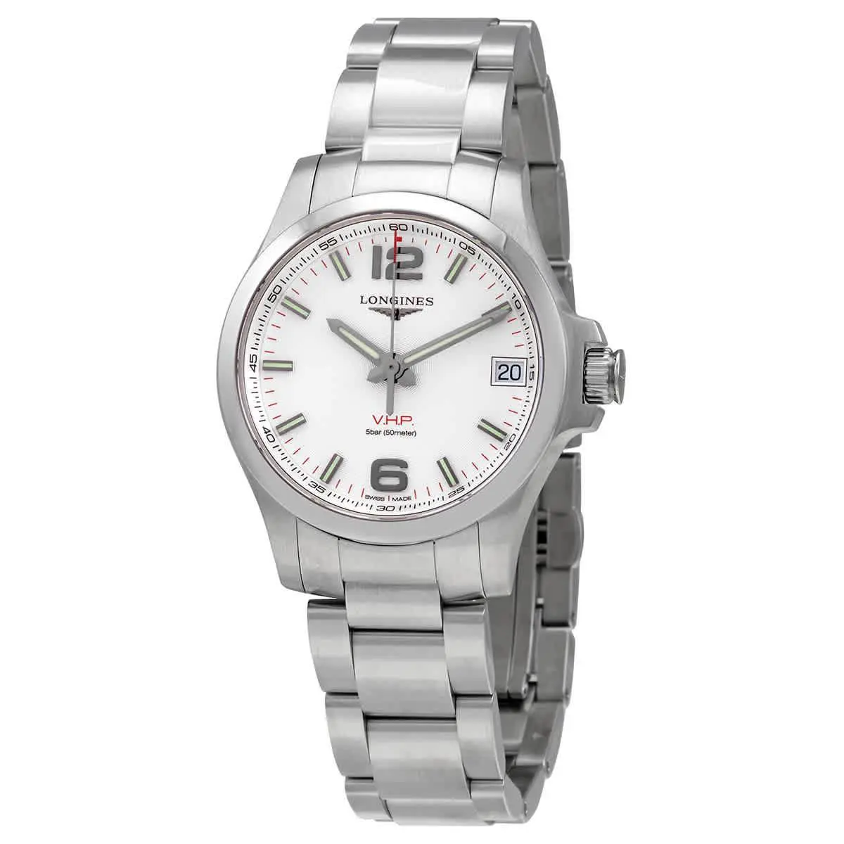 Longines Conquest Quartz Silver Dial Watch L3.316.4.76.6