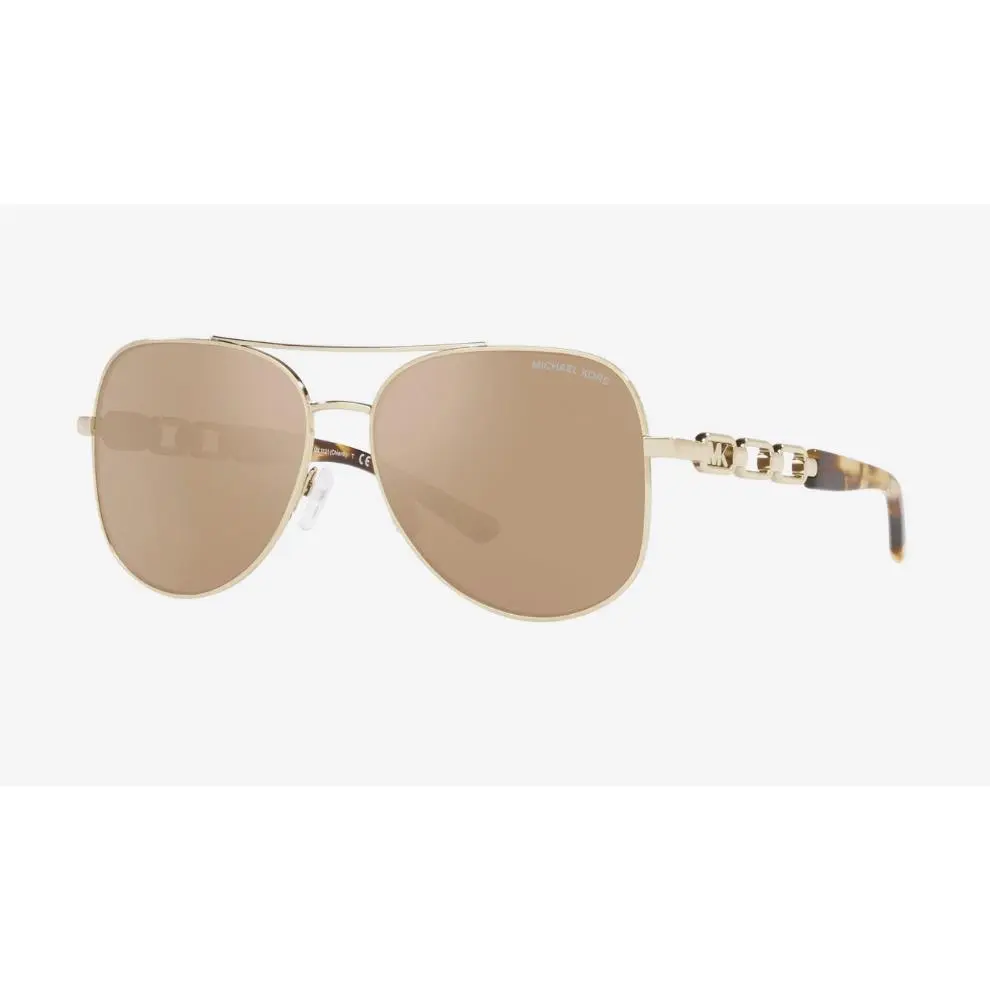 Michael Kors Chianti Caramel Silver Flash Pilot Ladies Sunglasses MK1121 12136K