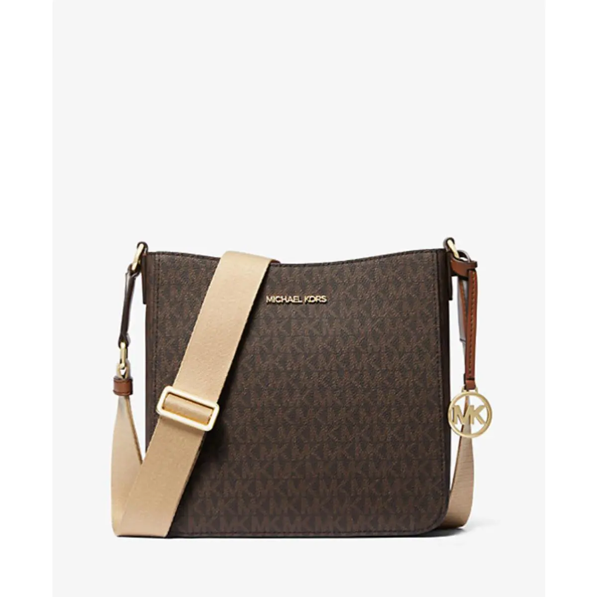 Jet Set Travel Brown Acorn MK Logo Small NS Messenger Crossbody Bag by Michael Kors