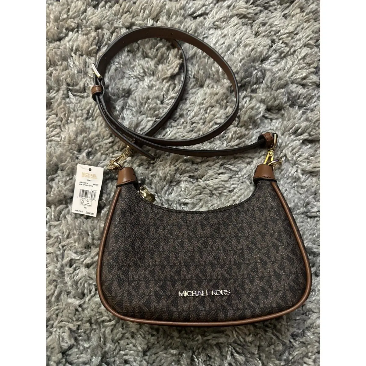 Cora Mini Zip Pouchette No Chain Shoulder Crossbody Bag by Michael Kors