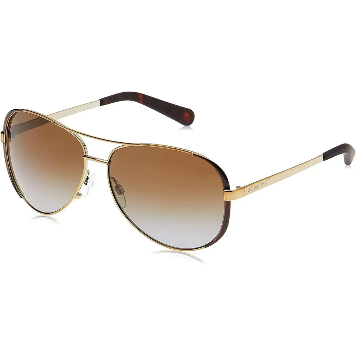 Michael Kors 5004 Chelsea Aviator Sunglasses Gold/dark Brown Polarized 59mm Lens - Frame: Brown, Gold, Lens: Brown