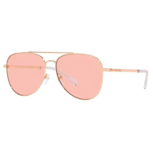 Michael Kors San Diego Aviator Sunglasses Rose Gold Pink Lens MK1045 11085 60