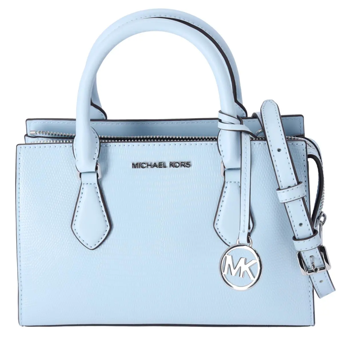 Sheila Small Saffiano Leather Satchel Vista Blue by Michael Kors