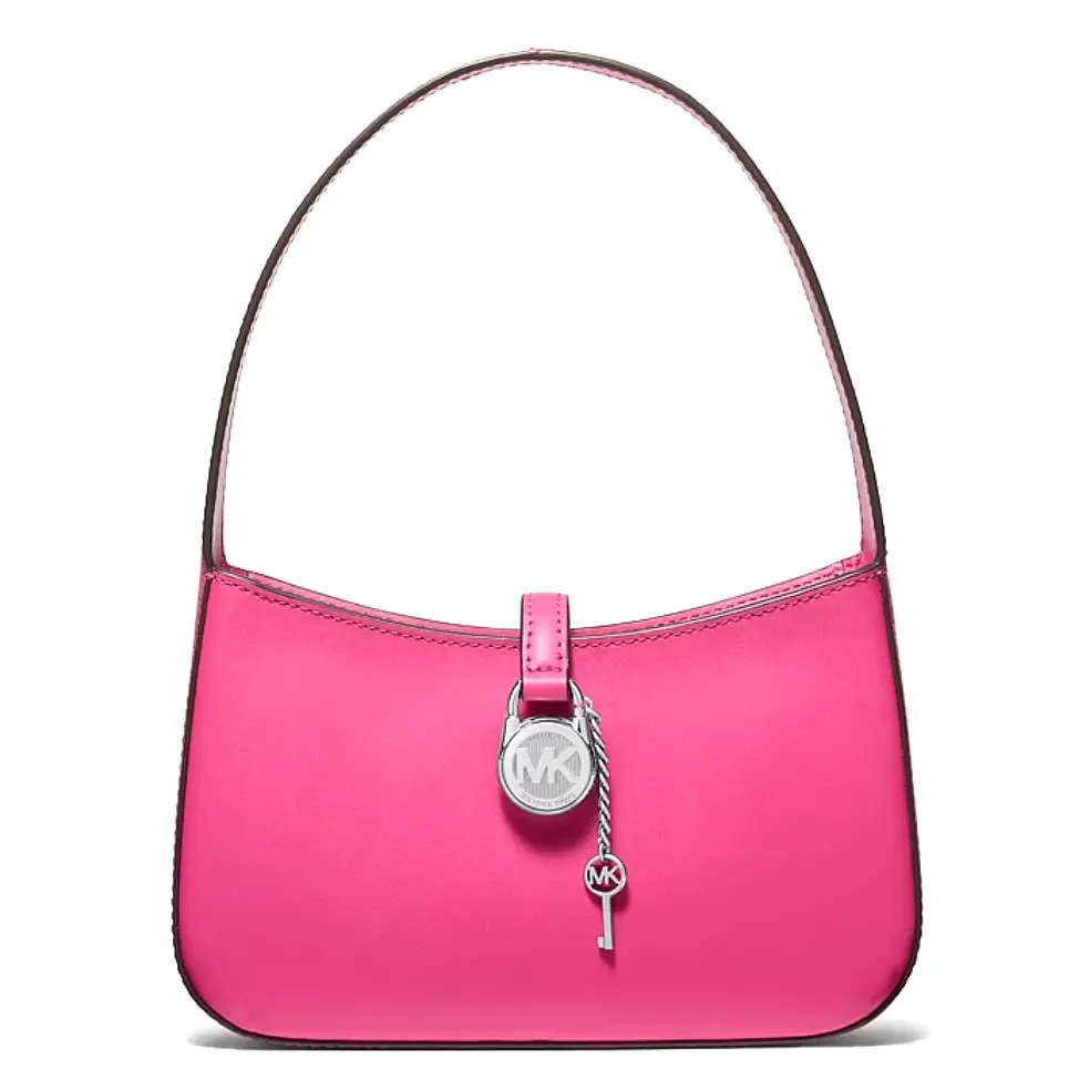 Lyra Small Leather Pochette - Dragonfruit Leather W/padlock by Michael Kors