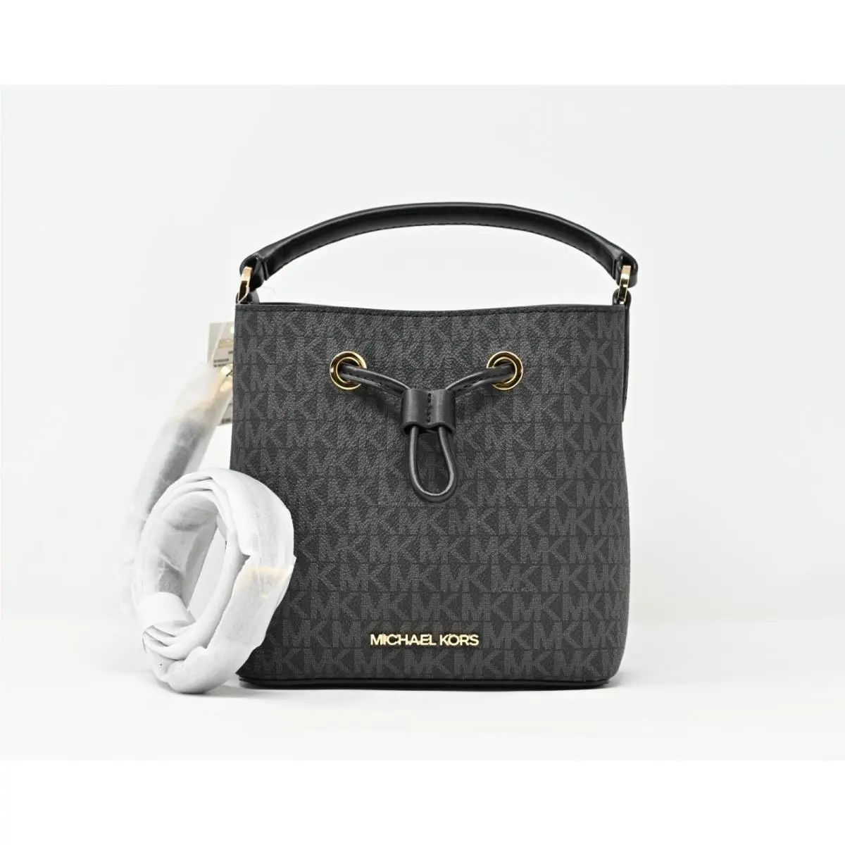 Michael Kors Suri XS Mini Bucket Crossbody Bag Pvc Leather MK Black