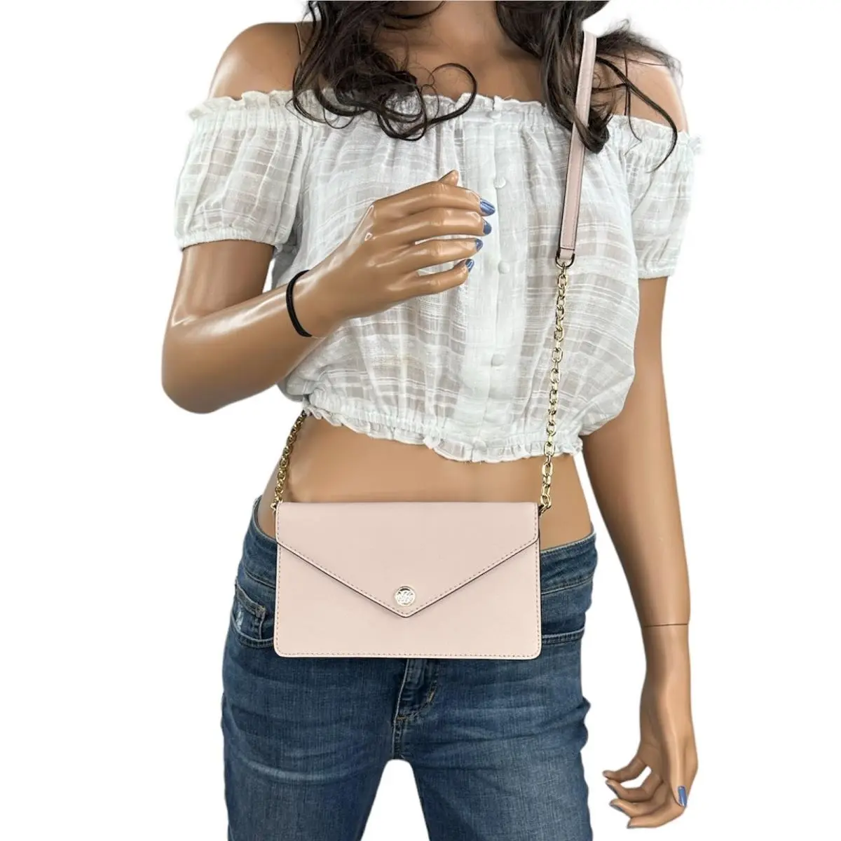 Michael Kors Jet Set Travel Small Flap Pocket Envelope Crossbody Bag Pink