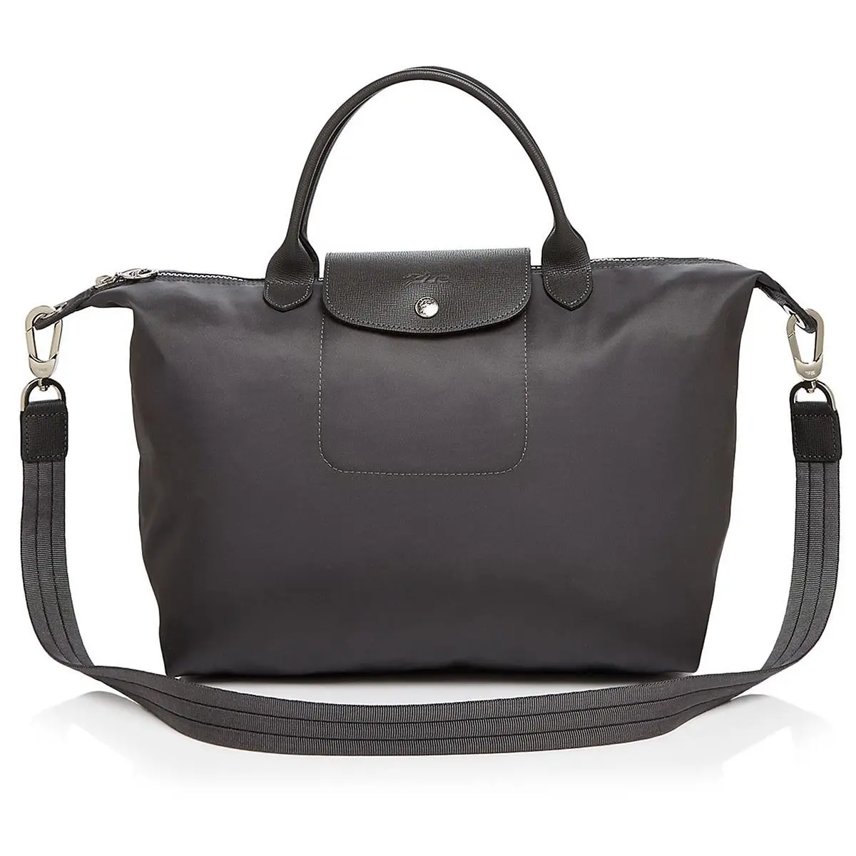 Longchamp Neo Medium Nylon Crossbody Bag Travel Charcoal Gray