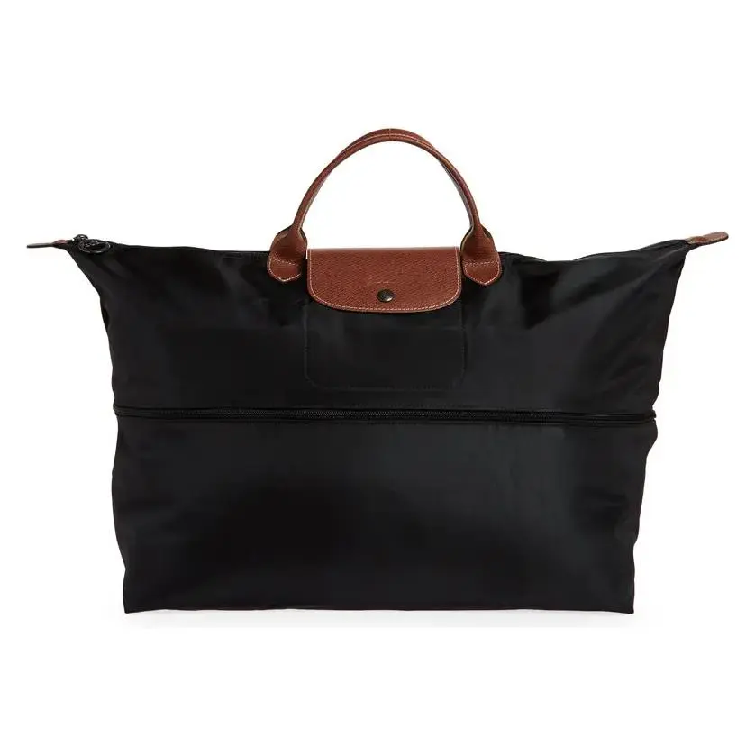 Le Pliage Type L Weekender 18 Inch Travel Tote 1624089 Many Colors Black/Brown (Expandable) by Longchamp