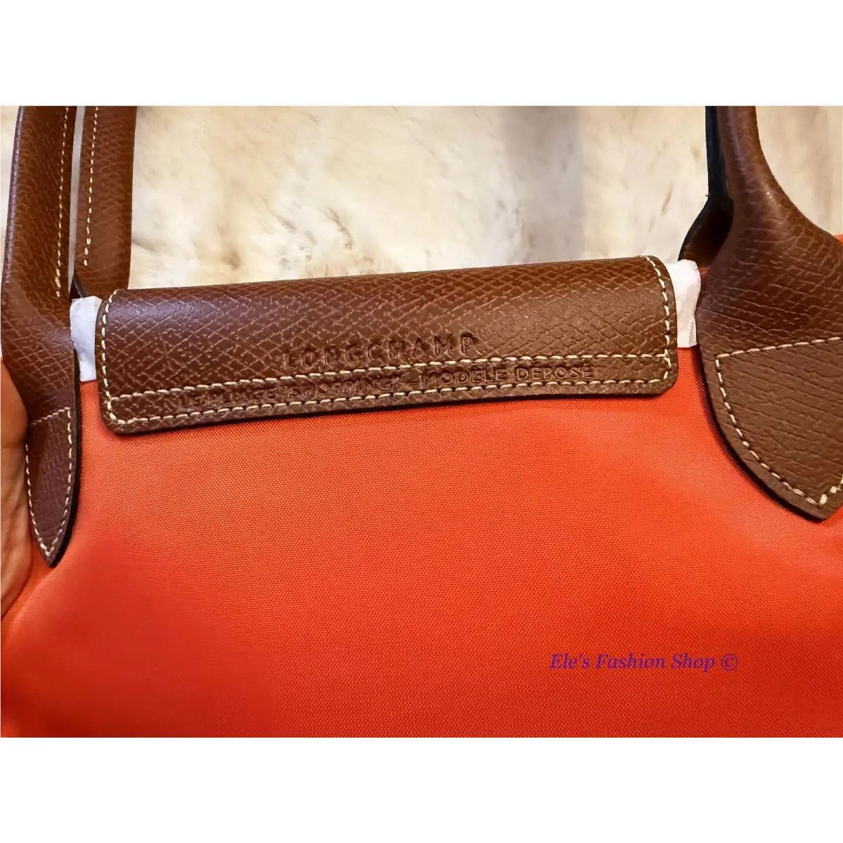 Longchamp  bag  - Longchamp Le Pliage - Pliage - Blush, Handle/Strap: Brown, Hardware: Gold