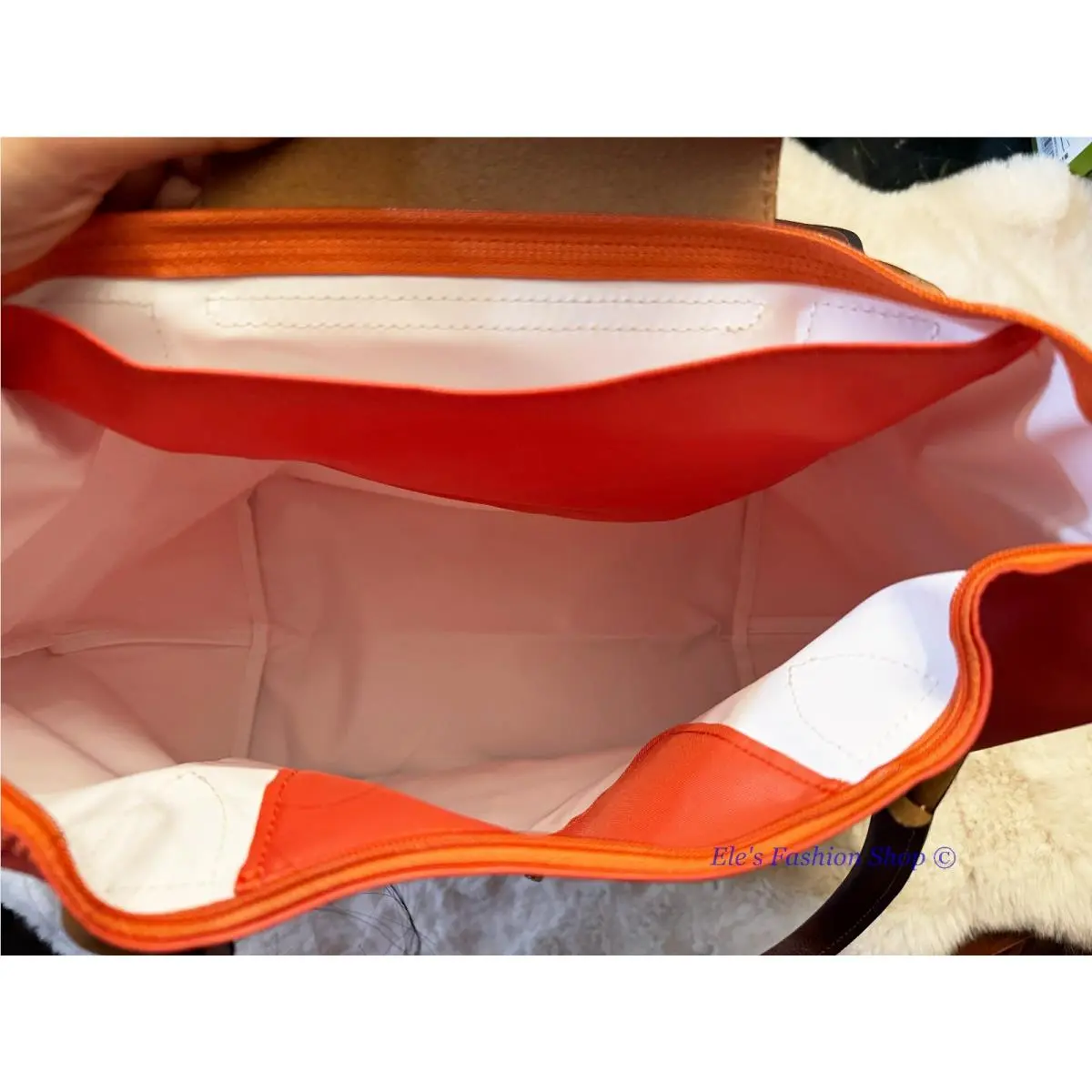 Longchamp  bag  - Longchamp Le Pliage - Pliage - Blush, Handle/Strap: Brown, Hardware: Gold