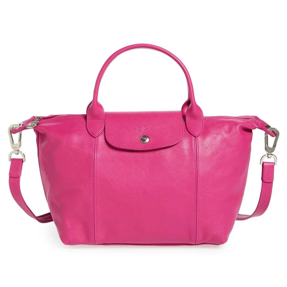 Longchamp Le Pliage Cuir Small Leather Crossbody Bag Black Navy Pink Blue +