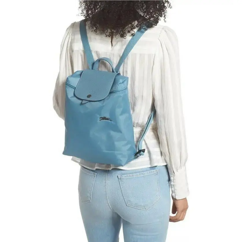 Longchamp  bag  - Longchamp Le Pliage Club Backpack - Cobalt blue, Hardware: Silver, Exterior: Multicolor