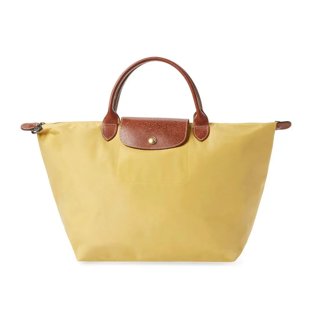 Le Pliage Medium Short Handle Type M Tote L1623 Multi Color Authnt Curry - yellow by Longchamp