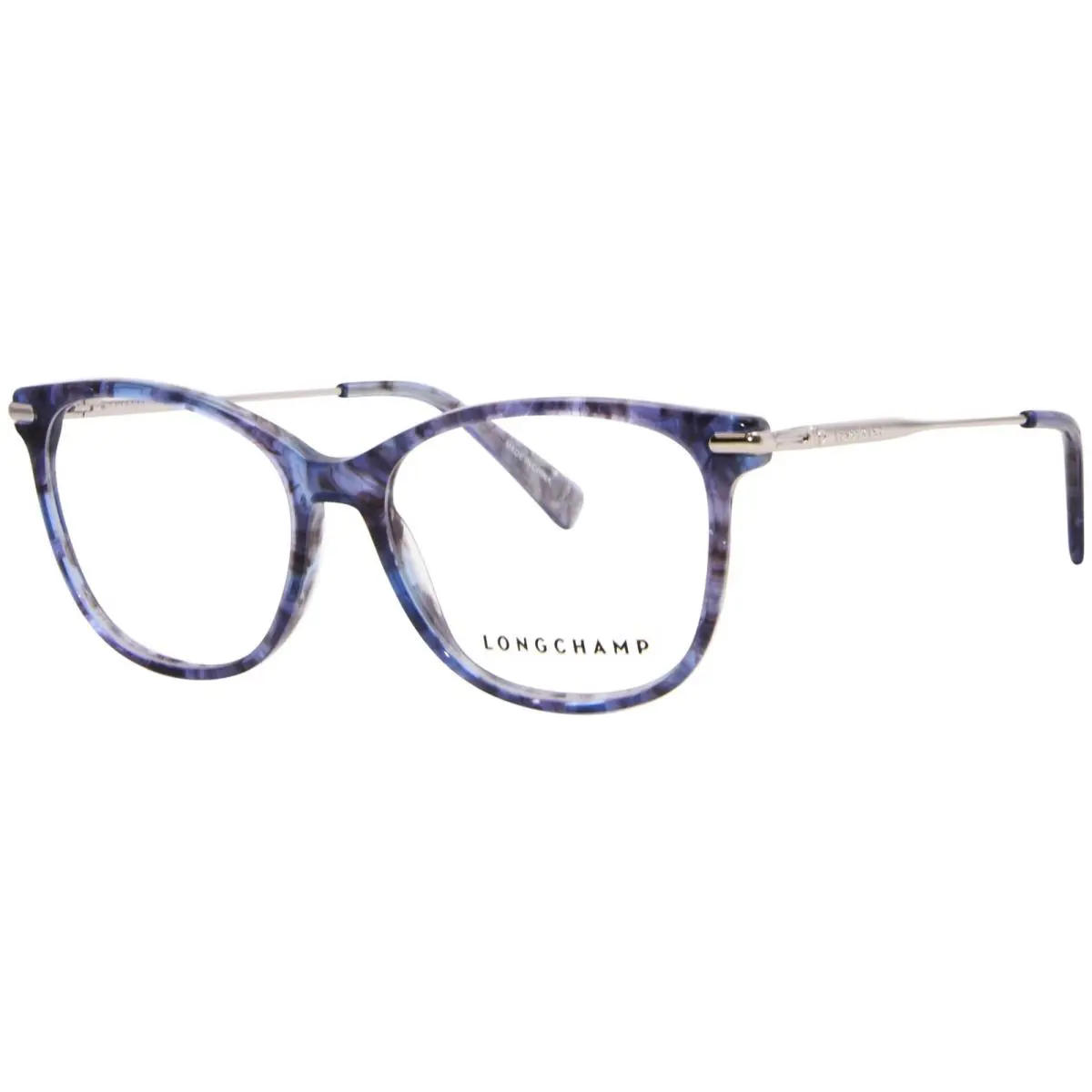 Longchamp LO2691 406 Eyeglasses Women`s Textured Blue/grey Full Rim Cat Eye 51mm