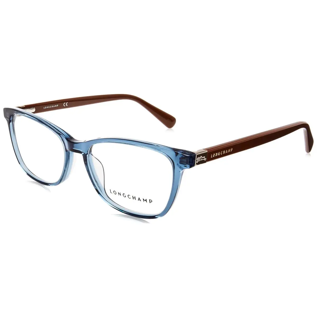Longchamp LO-2647 429 Crystal Petrol Brick Eyeglasses 51/16/140 - Petrol-brick-brown/Gold Logo, Frame: Multicolor