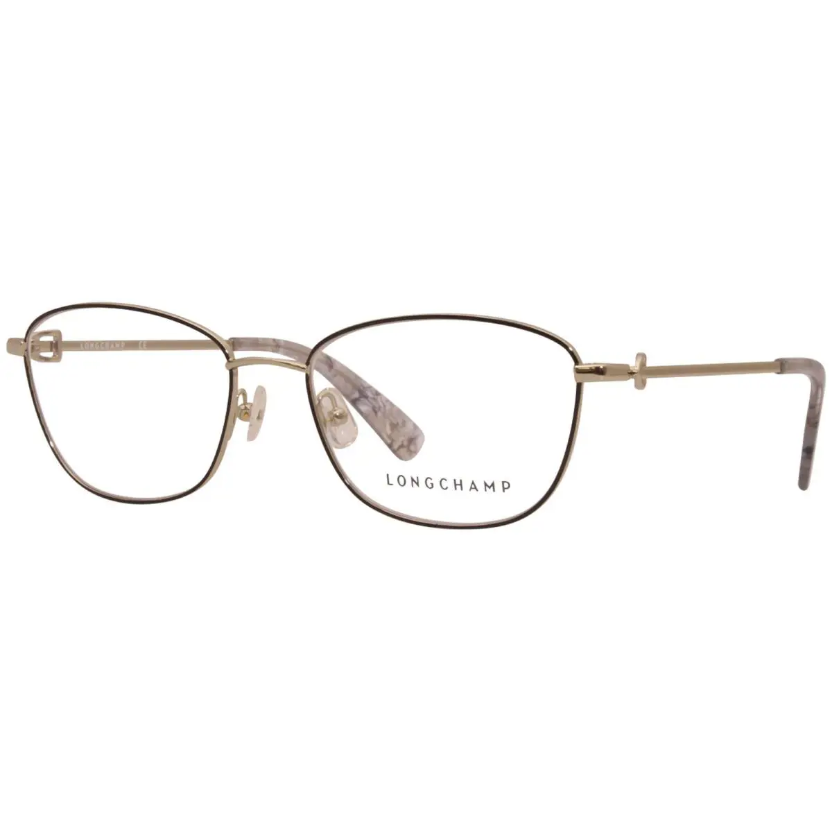 Longchamp LO2128 001 Eyeglasses Women`s Black/silver Full Rim Optical Frame 55mm - Frame: Black