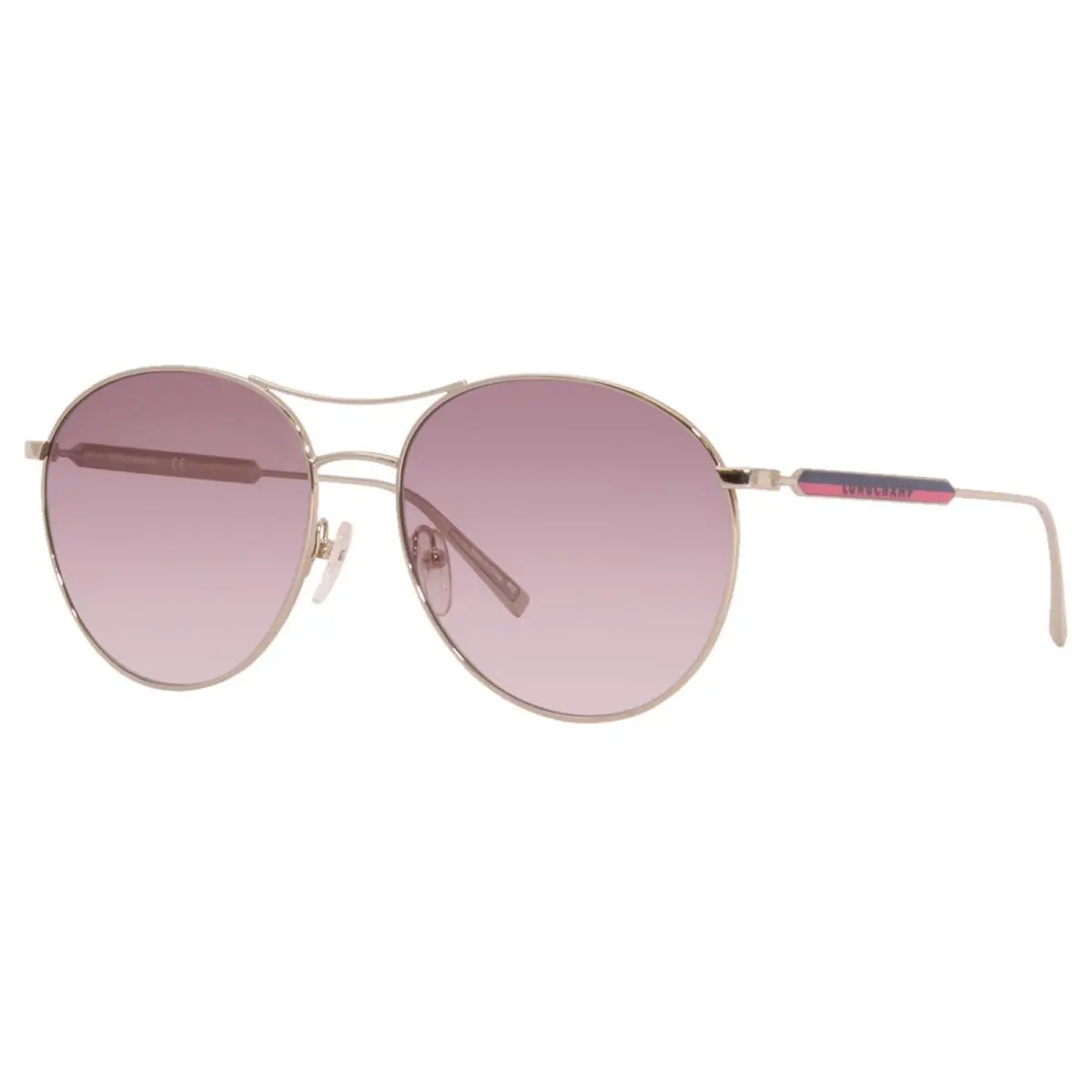 Longchamp LO133S 722 Sunglasses Women`s Gold/smoke Brown Lenses Pilot Style 59mm - Frame: Gold, Lens: Gray