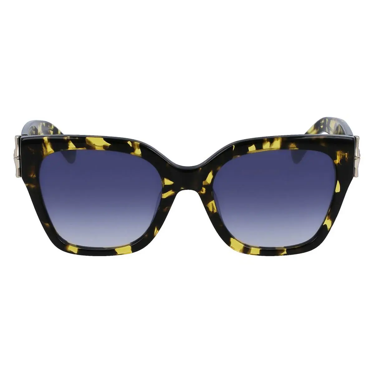 LO732S Sunglasses Women Yellow Havana Square 55mm by Longchamp