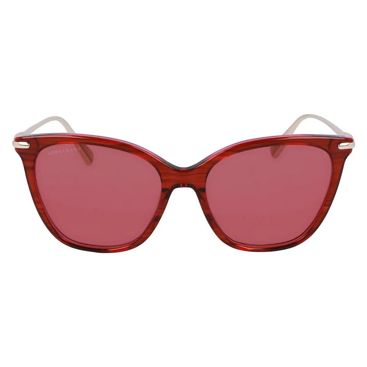 LO757S Sunglasses Women Striped Red 55mm by Longchamp