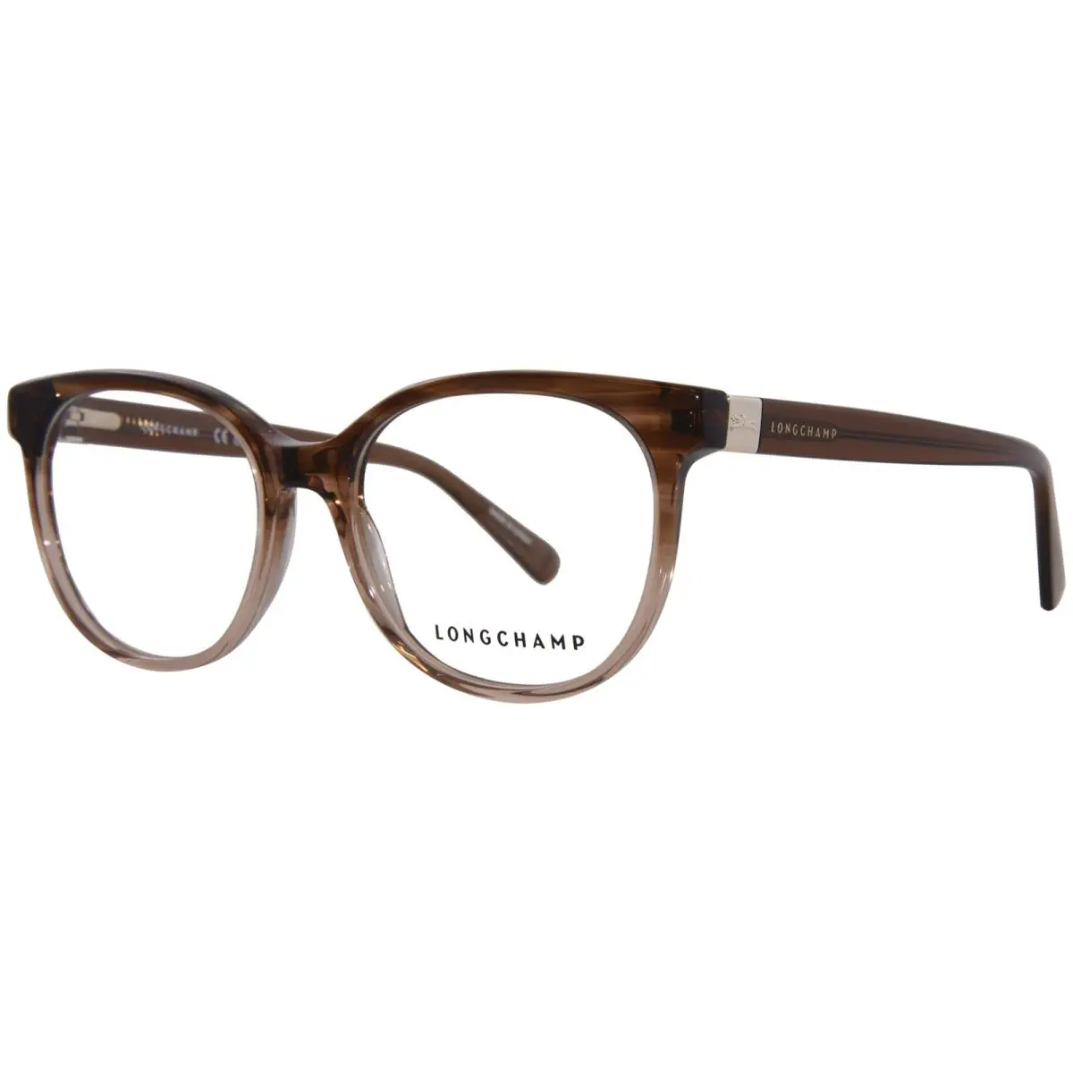 LO2756 211 Eyeglasses Frame Women`s Striped Brown Full Rim 52mm by Longchamp