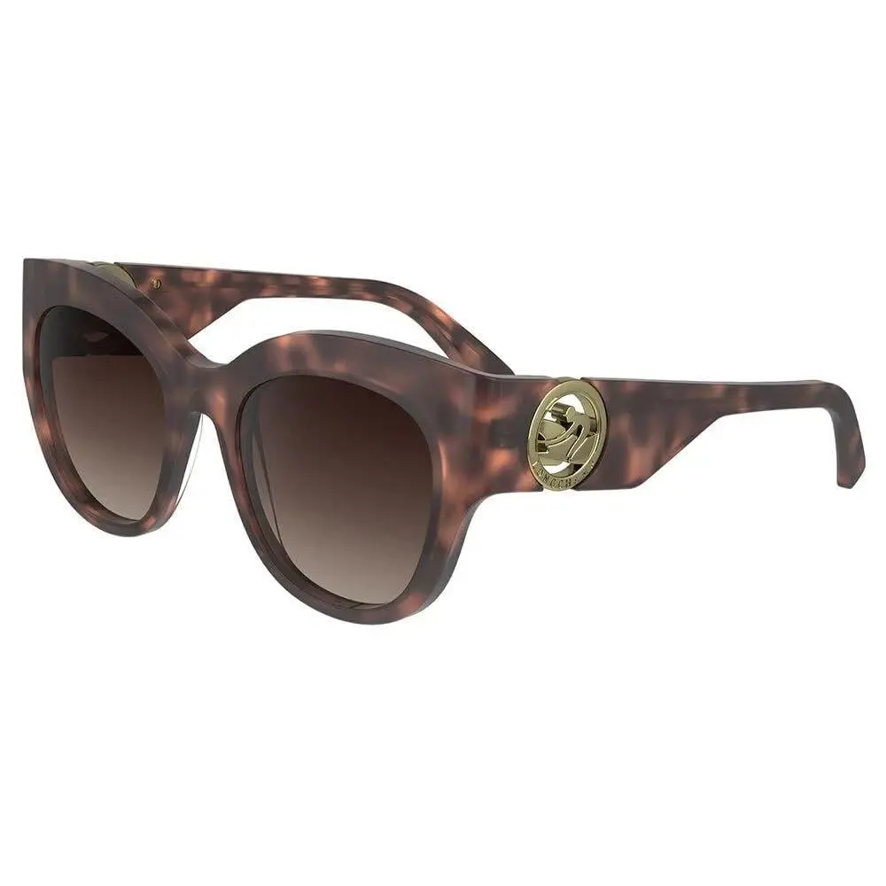 Longchamp LO-740S 690 Rose Havana Sunglasses with Brown Gradient Lenses
